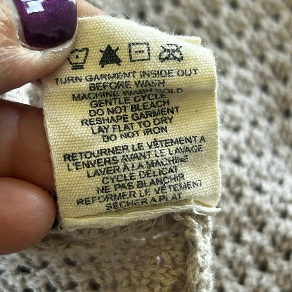 Billabong designer closet cardigan bohemian‎ fringe western oatmeal asymmetrical - Picture 8 of 11